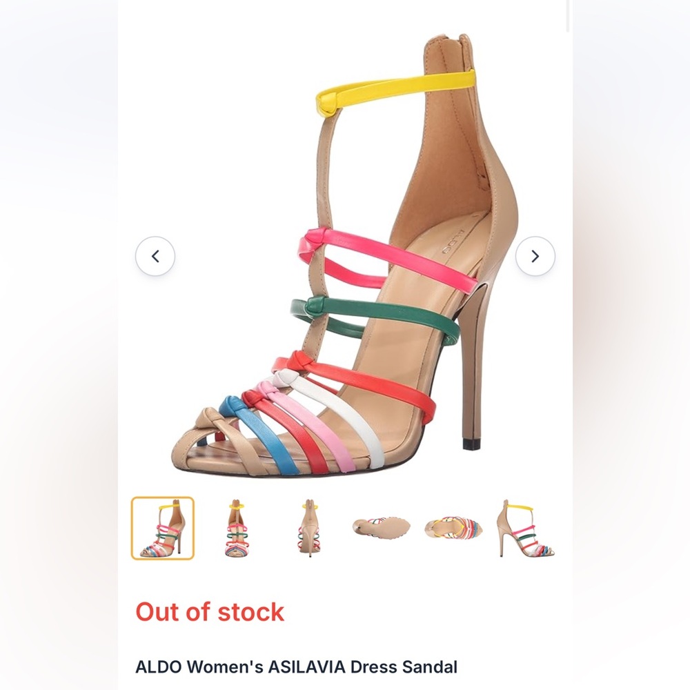 Aldo Asilavia Nude Rainbow Sandal Multicolored Women's Size 7.5 Shoes gladiator